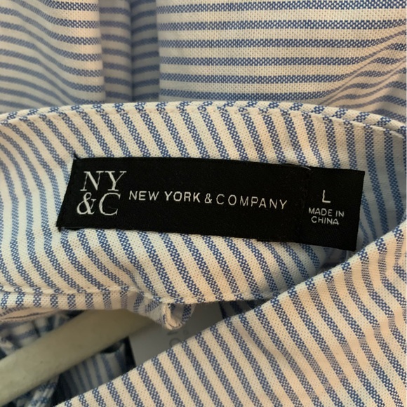 NY&C Sleeveless Light Blue and White Dress Size L - Picture 4 of 7